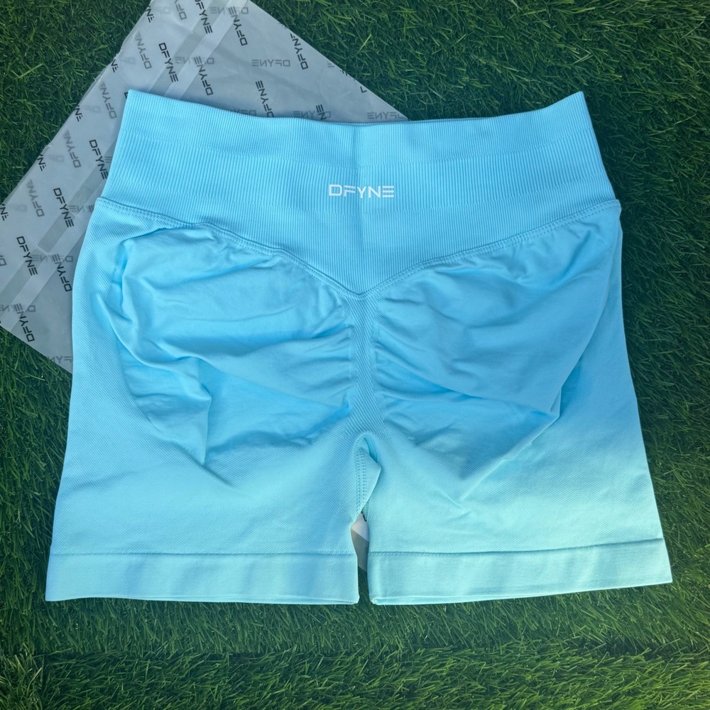 DFYNE Women's Athletic Bike Shorts — Light Blue